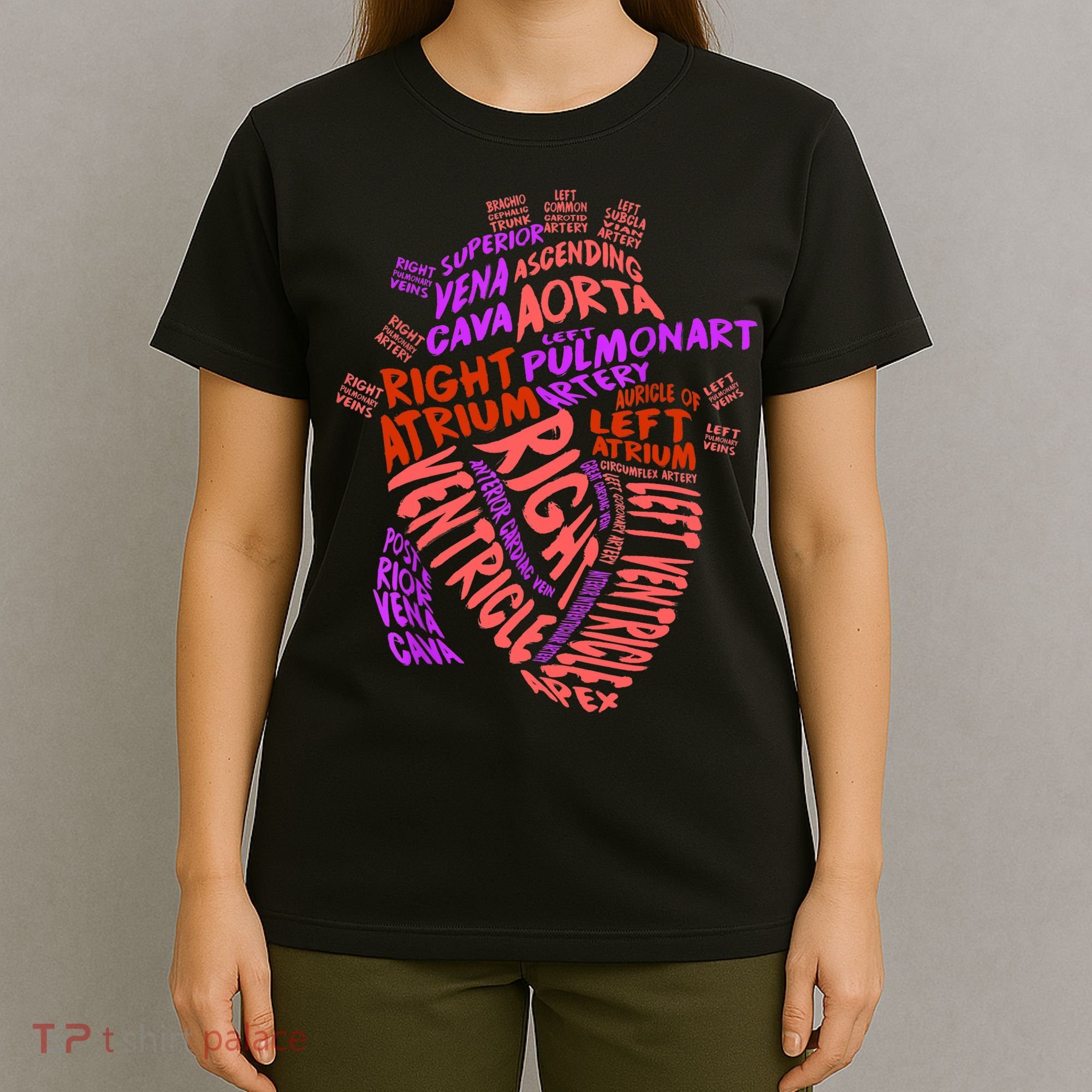 Anatomical Human Heart Cardiology Medical Cardiac Nurse TShirt T-Shirt