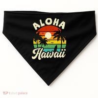 Aloha Hawaii Hawaiian Island Beach Vacation Summer USA-Made Doggie Bandana thumb 0