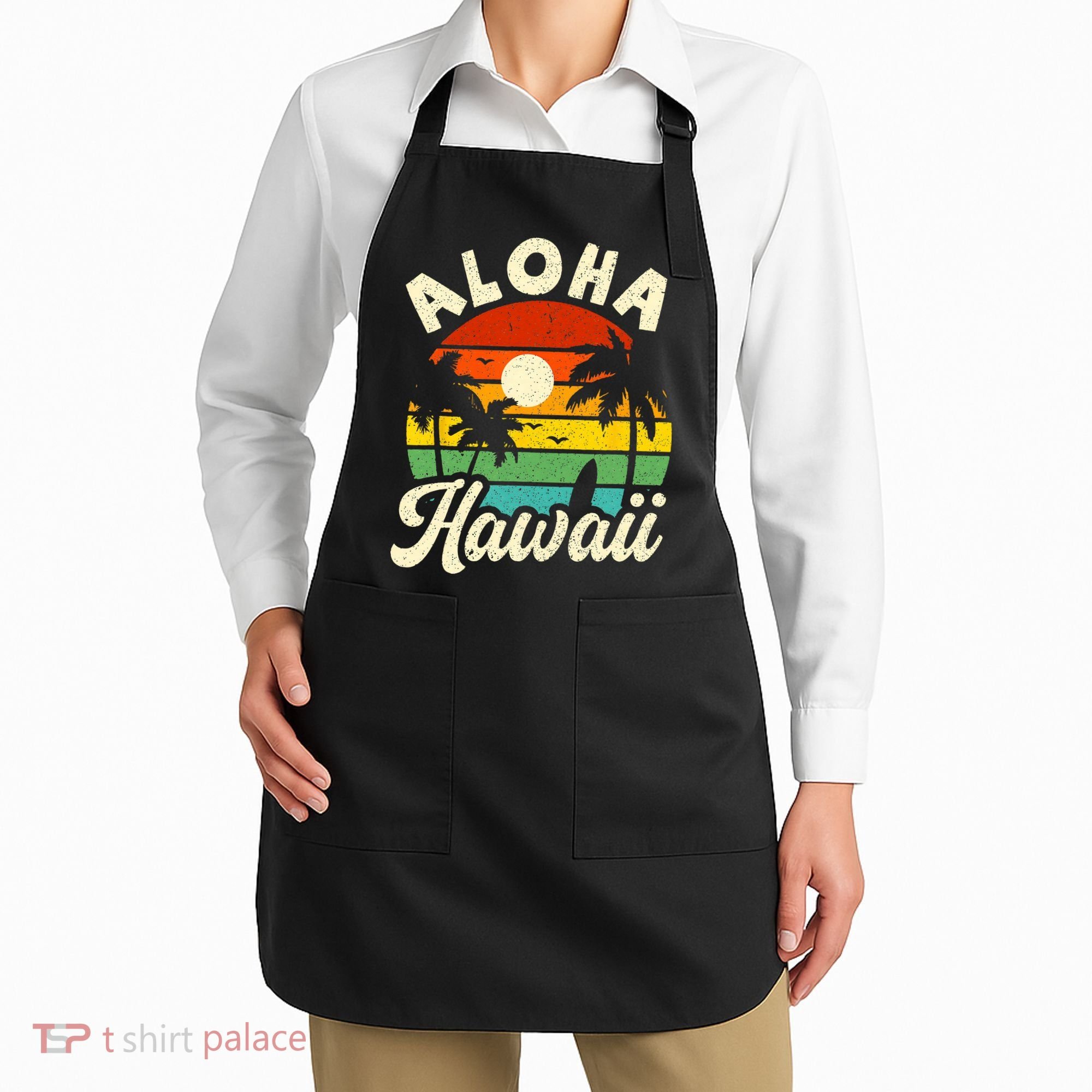 Aloha Hawaii Hawaiian Island Beach Vacation Summer Apron