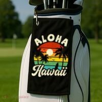 Aloha Hawaii Hawaiian Island Beach Vacation Summer Golf Towel thumb 2