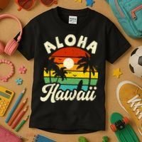 Aloha Hawaii Hawaiian Island Beach Vacation Summer Kids T-Shirt thumb 3
