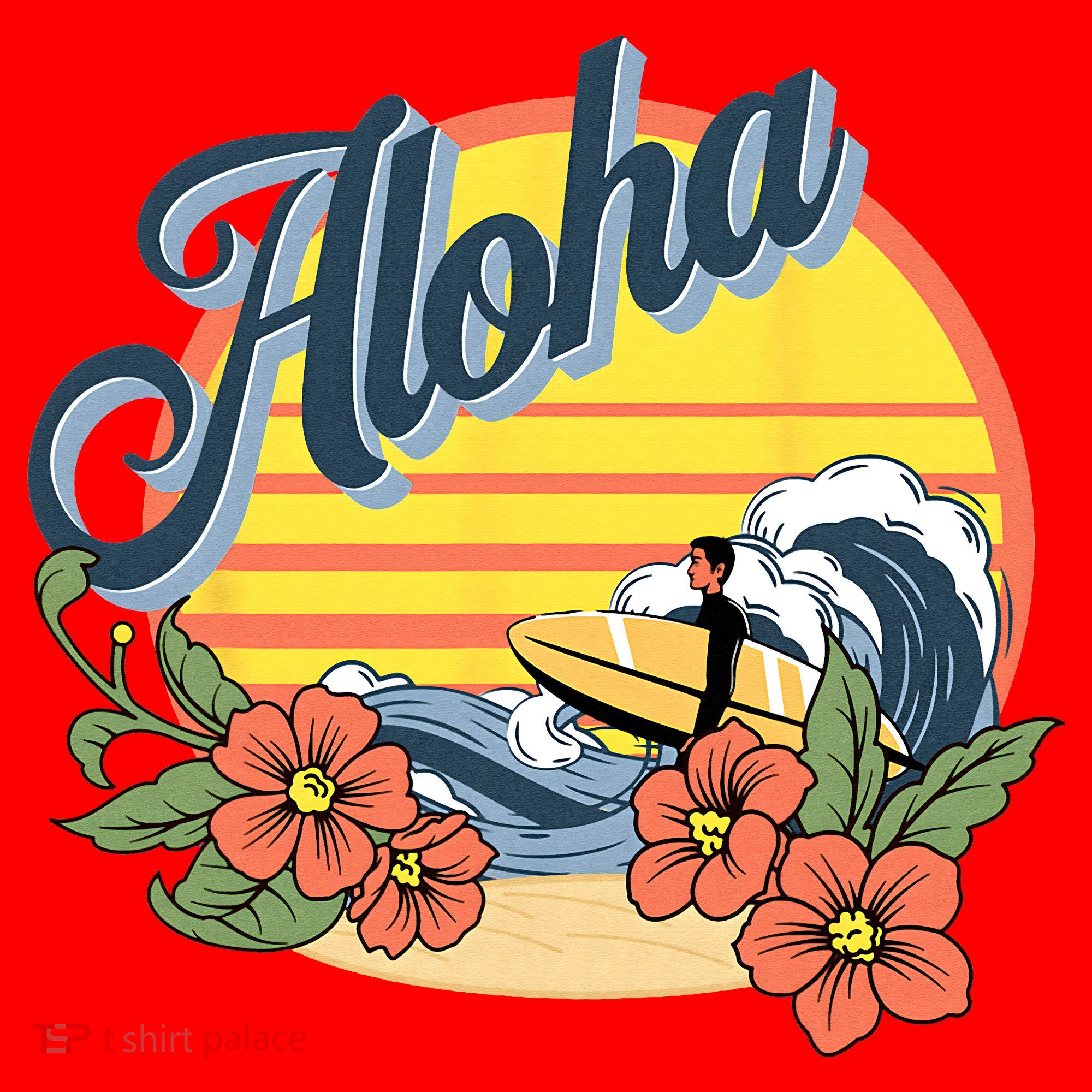Aloha Hawaii Hawaiian island Surf Sport  Santa Hat