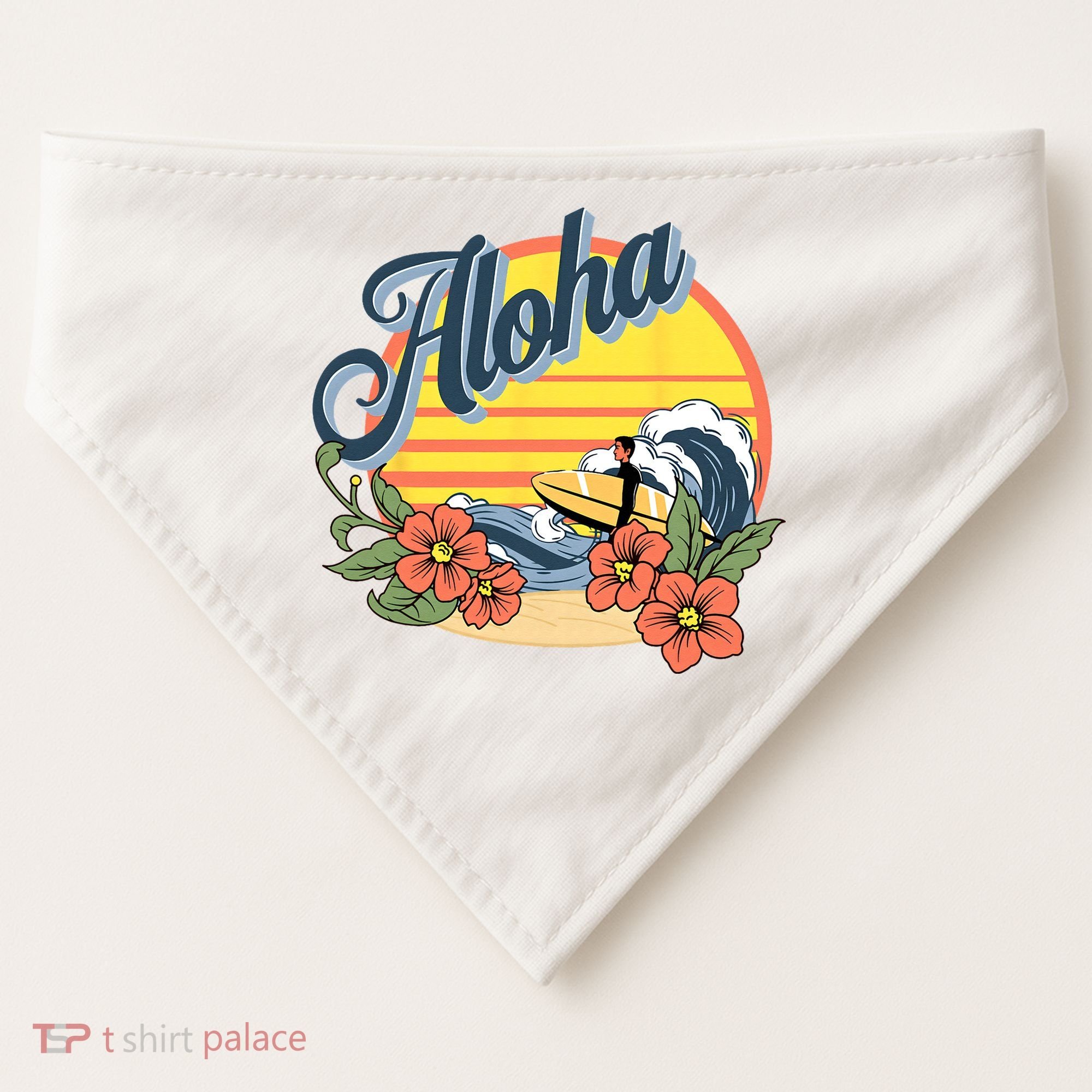 Aloha Hawaii Hawaiian island Surf Sport  USA-Made Doggie Bandana