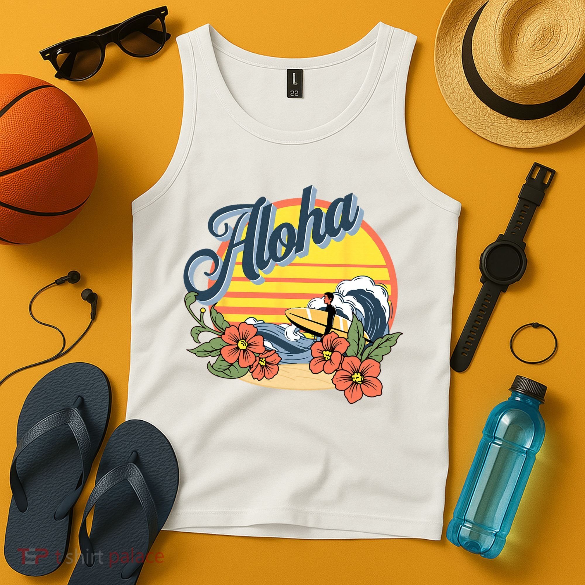 Aloha Hawaii Hawaiian island Surf Sport  Tank Top