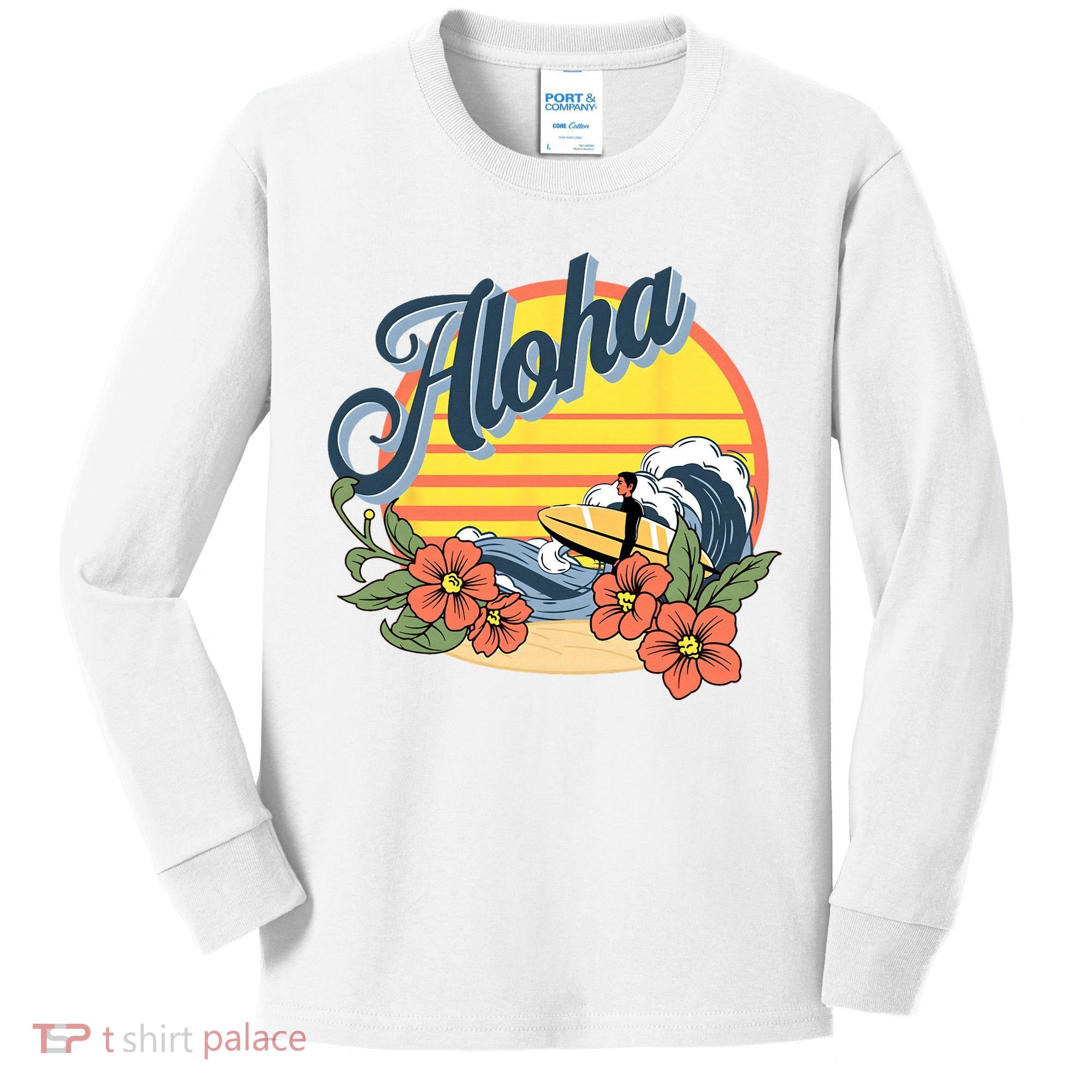 Aloha Hawaii Hawaiian island Surf Sport  Kids Long Sleeve Shirt