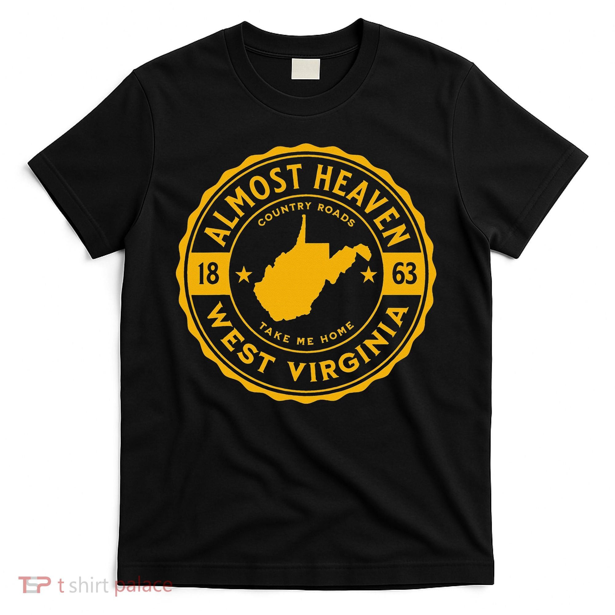Almost Heaven Home West Virginia Map 304 WV Vintage T-Shirt