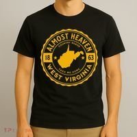 Almost Heaven Home West Virginia Map 304 WV Vintage T-Shirt thumb 3