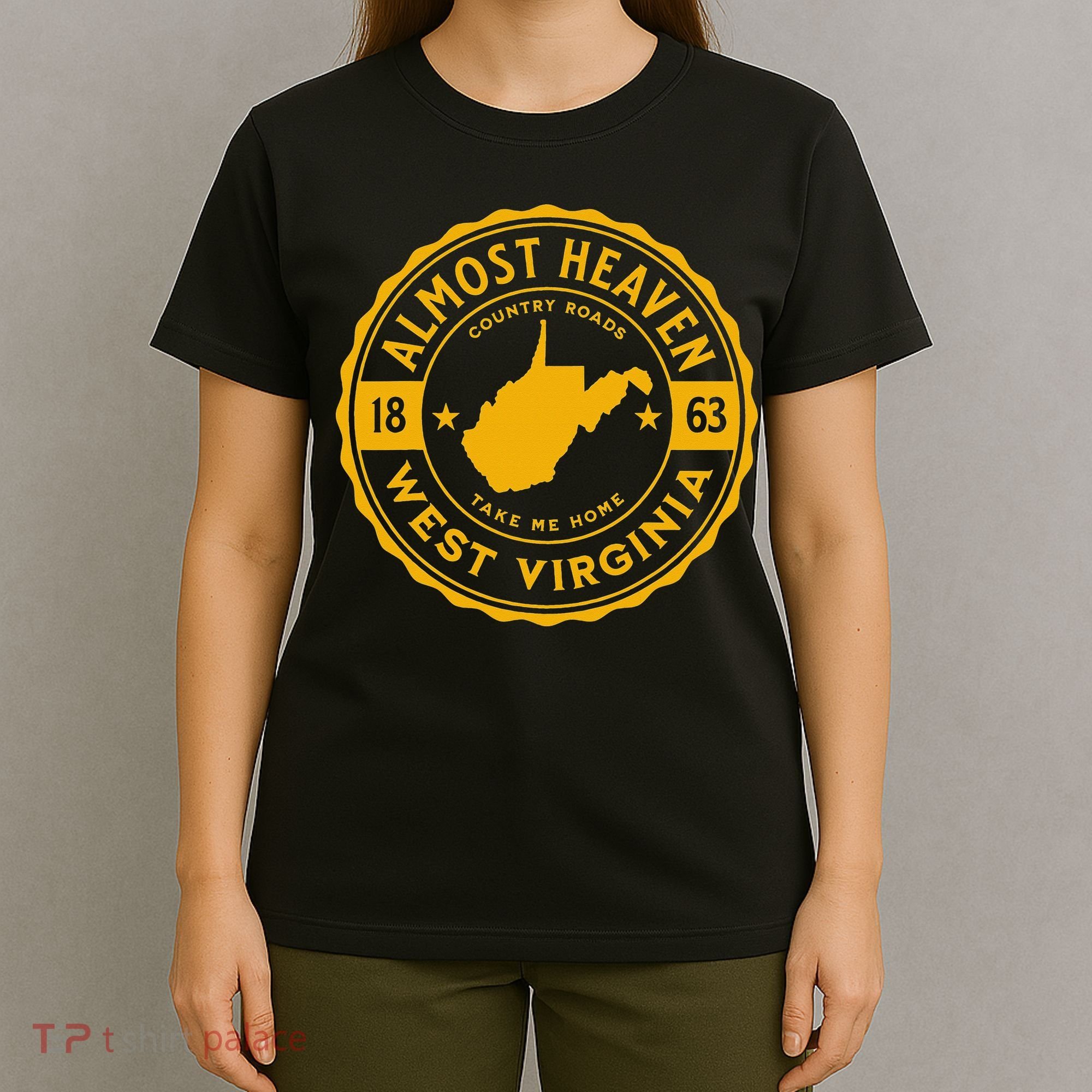 Almost Heaven Home West Virginia Map 304 WV Vintage T-Shirt