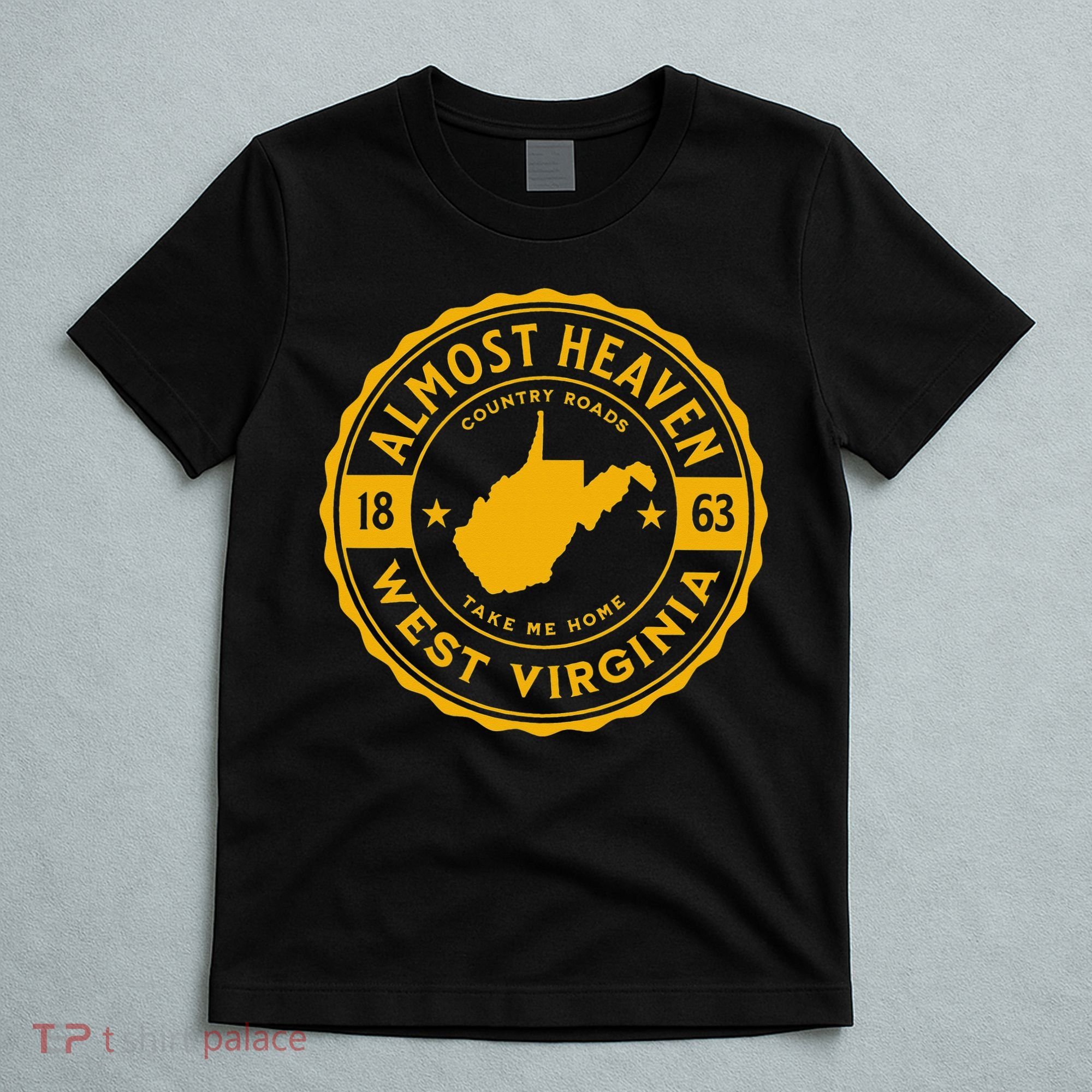 Almost Heaven Home West Virginia Map 304 WV Vintage T-Shirt