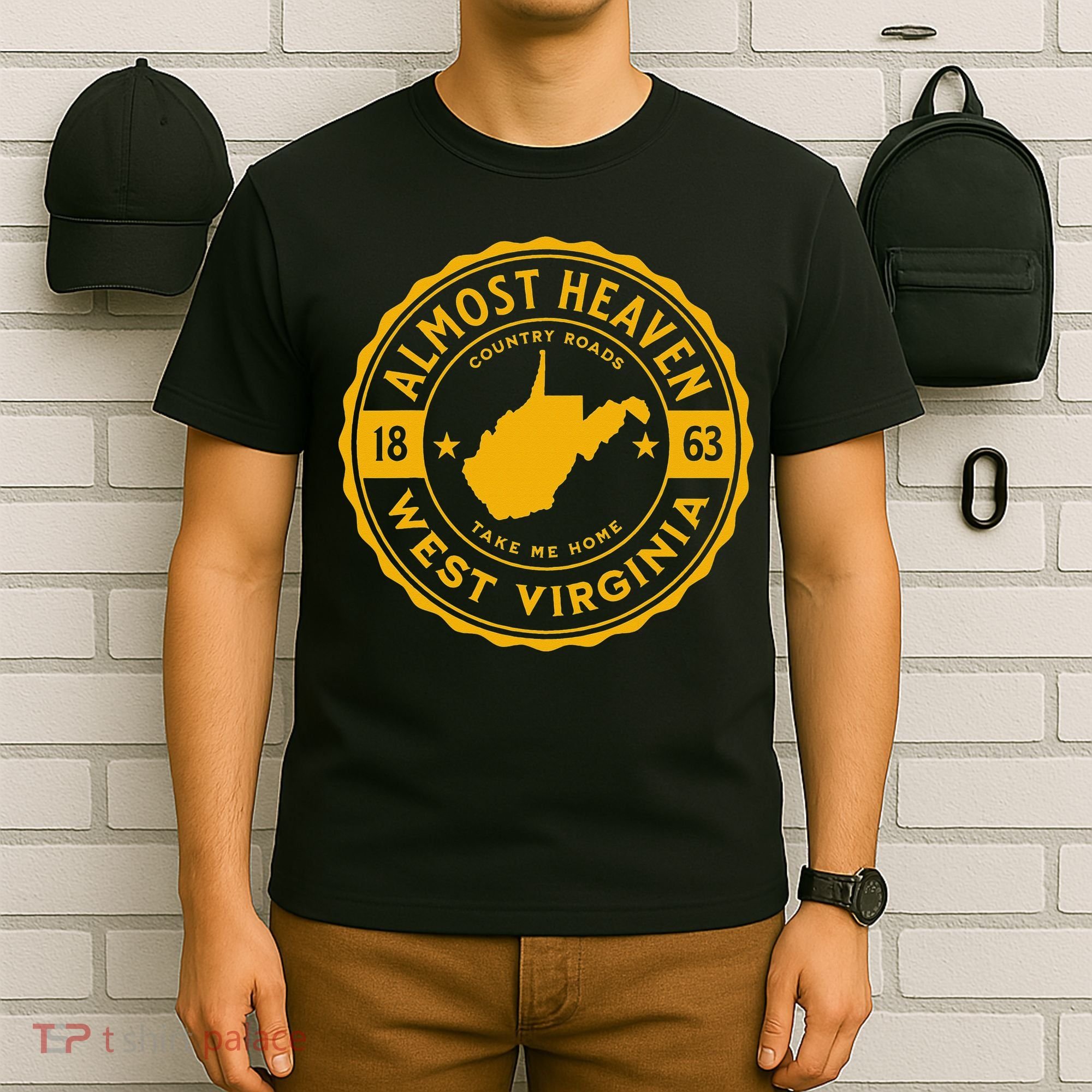 Almost Heaven Home West Virginia Map 304 WV Vintage T-Shirt