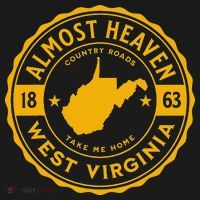 Almost Heaven Home West Virginia Map 304 WV Vintage T-Shirt thumb 7