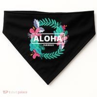 Aloha Hawaii Hibiscus Flowers USA-Made Doggie Bandana thumb 0