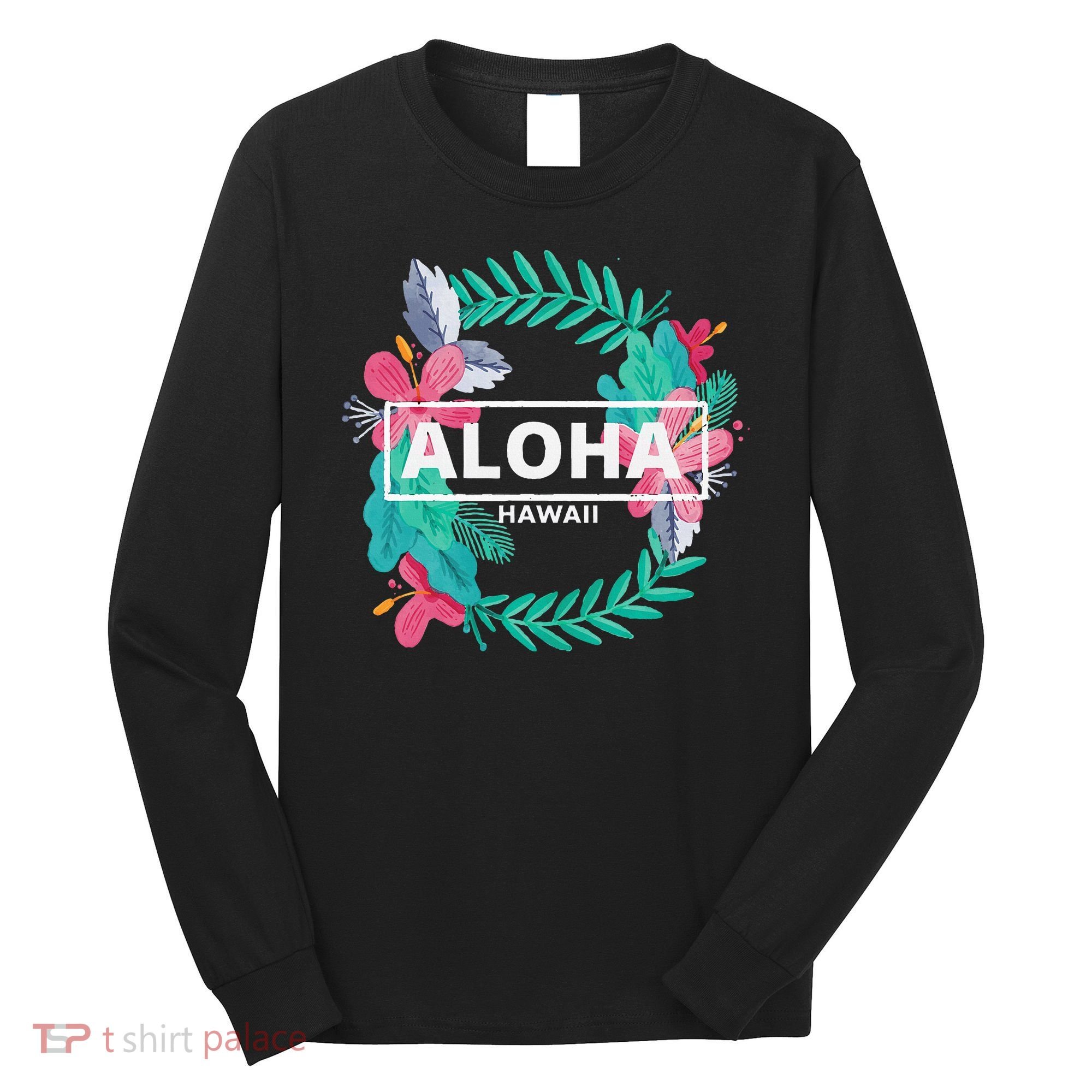 Aloha Hawaii Hibiscus Flowers Long Sleeve Shirt