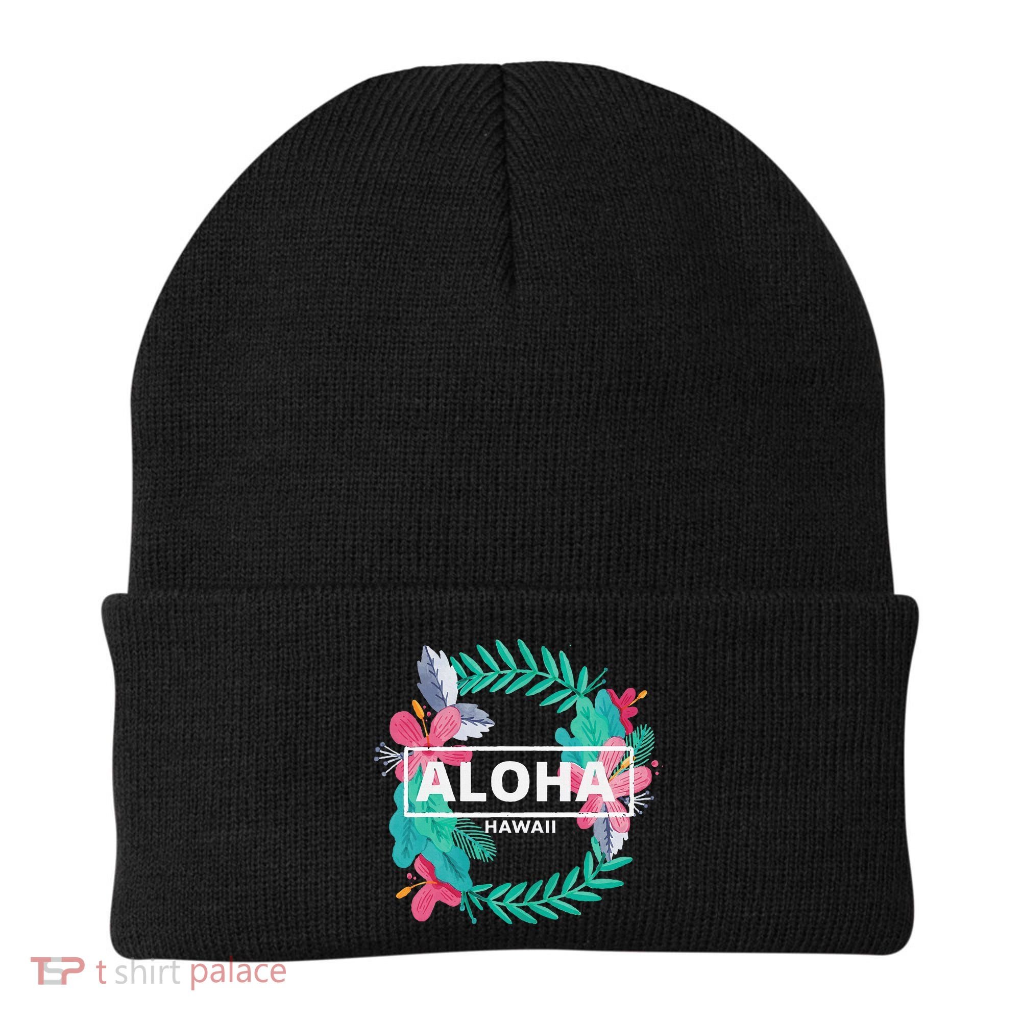 Aloha Hawaii Hibiscus Flowers Beanie