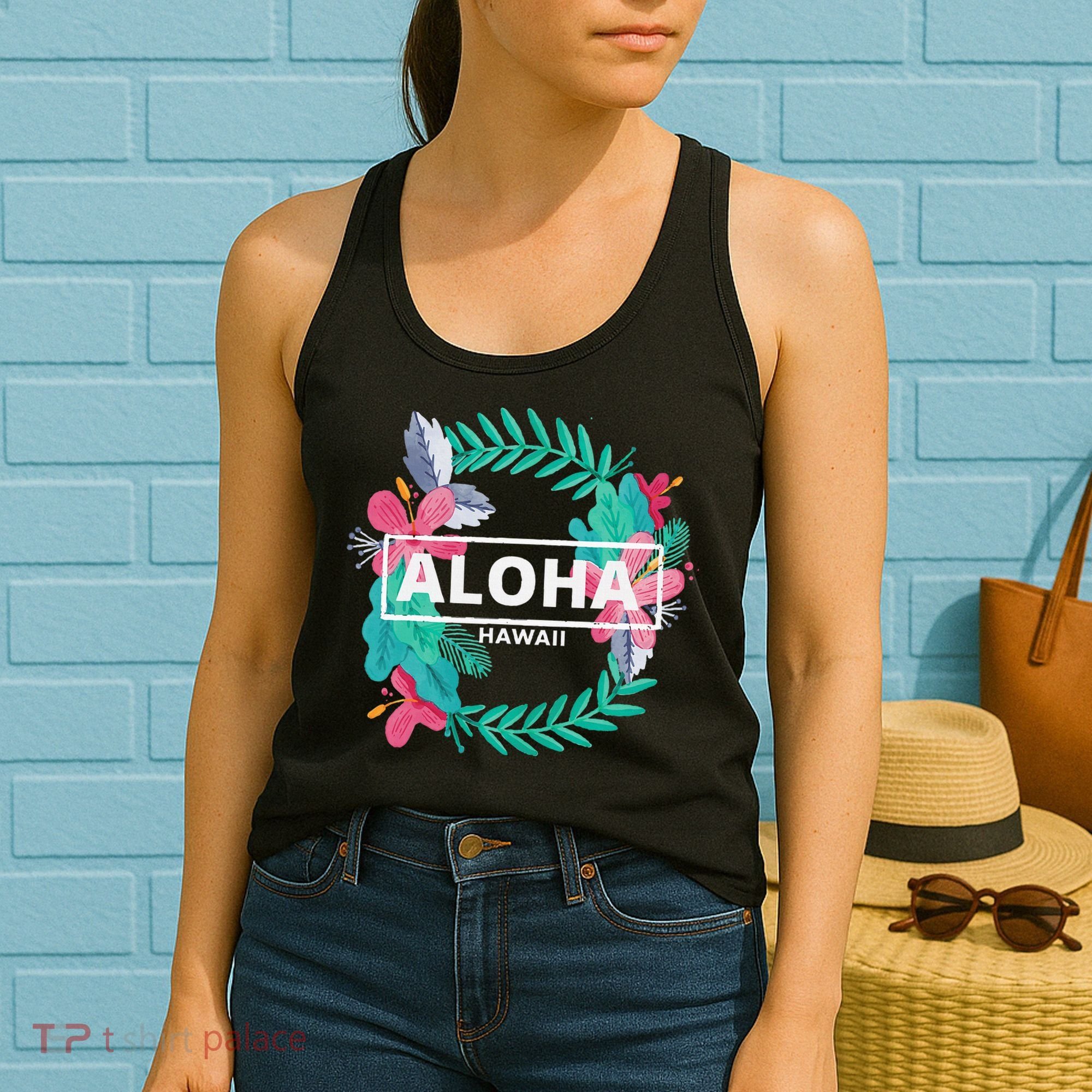 Aloha Hawaii Hibiscus Flowers Women's Tank Top