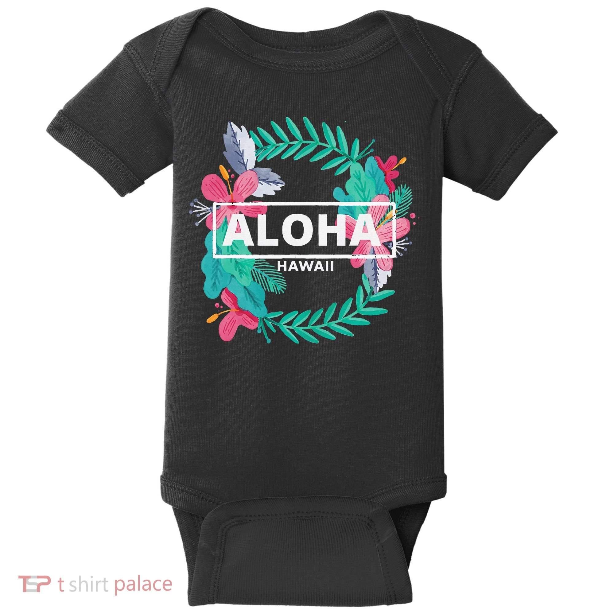 Aloha Hawaii Hibiscus Flowers Baby Bodysuit