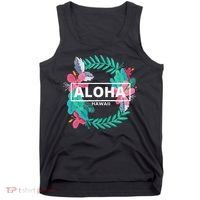 Aloha Hawaii Hibiscus Flowers Tank Top thumb 0