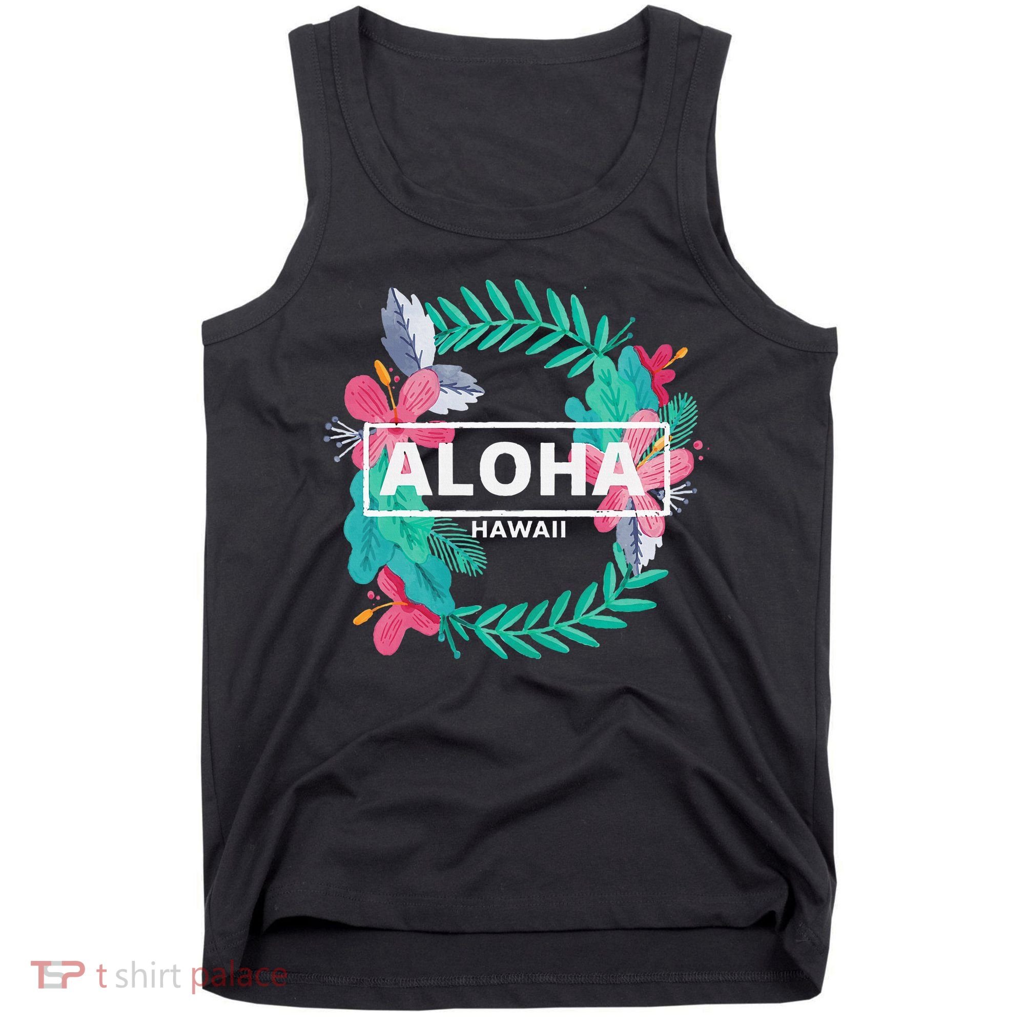 Aloha Hawaii Hibiscus Flowers Tank Top