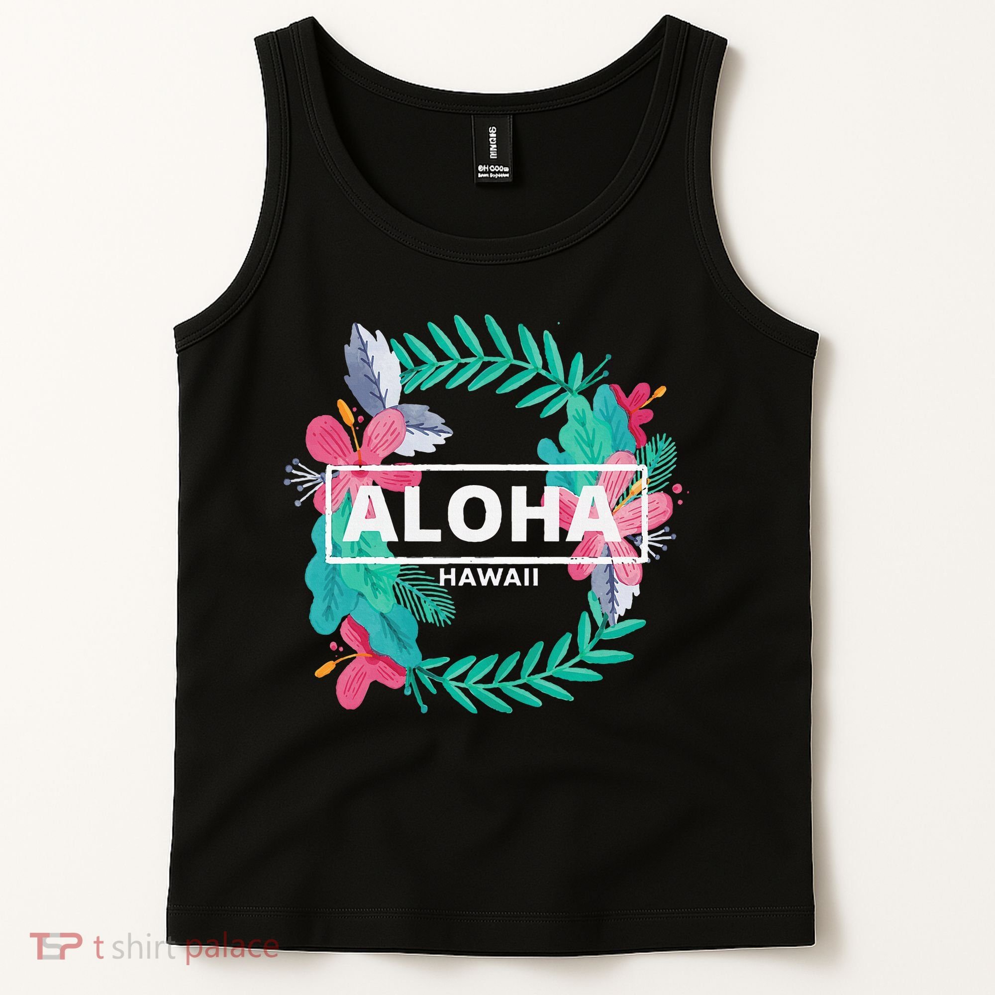 Aloha Hawaii Hibiscus Flowers Tank Top