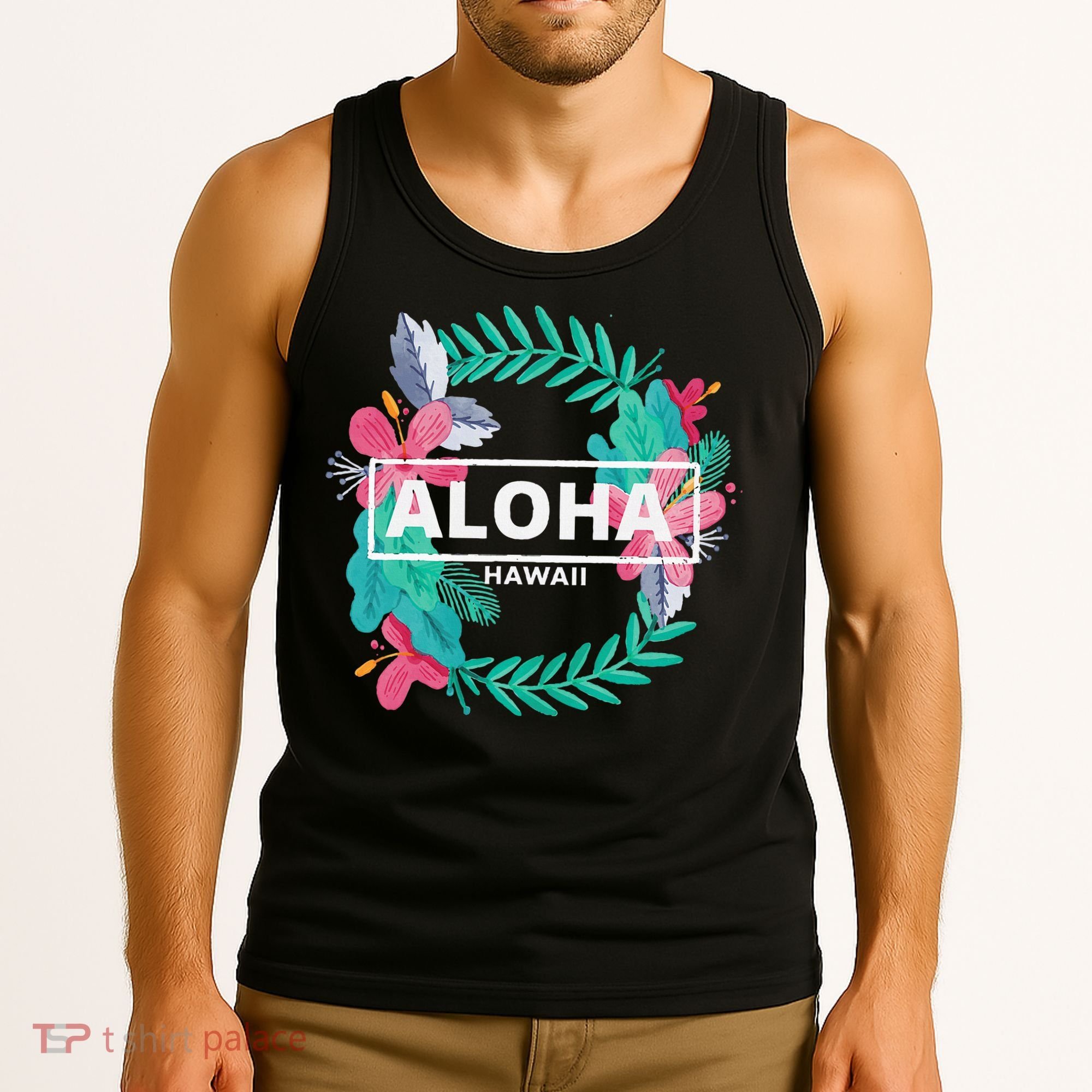 Aloha Hawaii Hibiscus Flowers Tank Top