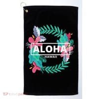 Aloha Hawaii Hibiscus Flowers Golf Towel thumb 0