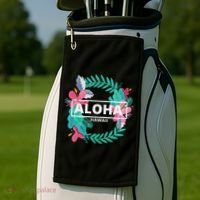 Aloha Hawaii Hibiscus Flowers Golf Towel thumb 2
