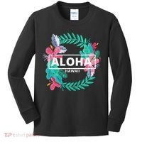 Aloha Hawaii Hibiscus Flowers Kids Long Sleeve Shirt thumb 0