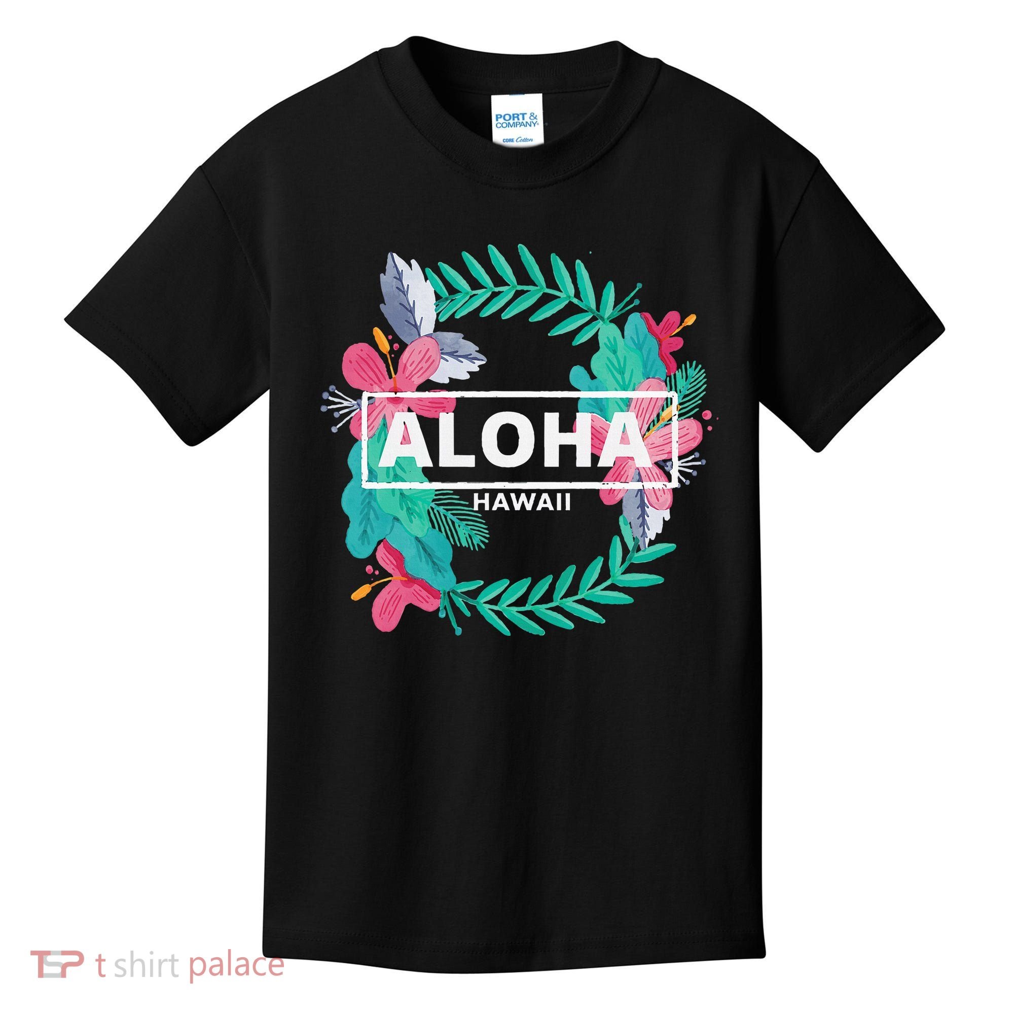 Aloha Hawaii Hibiscus Flowers Kids T-Shirt