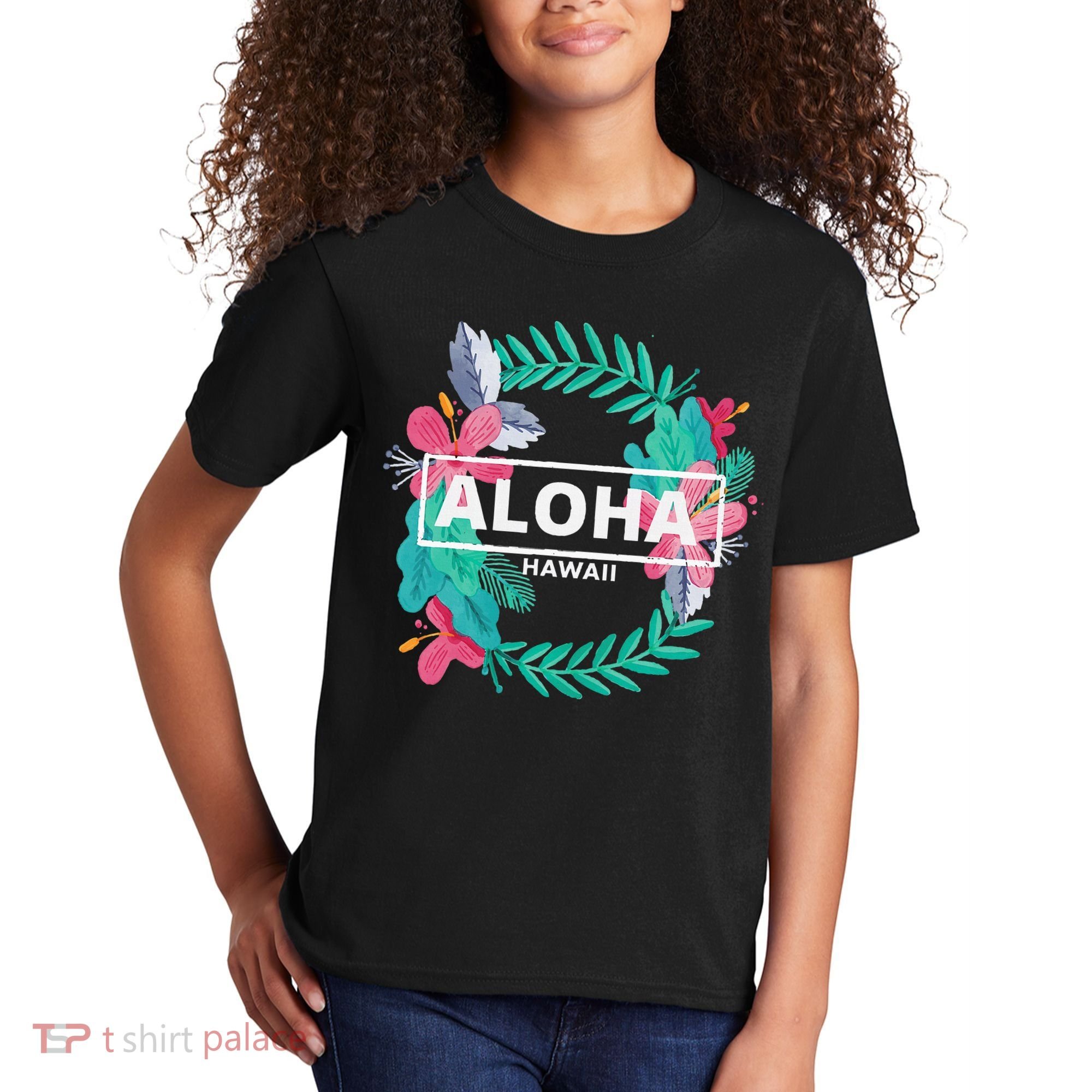 Aloha Hawaii Hibiscus Flowers Kids T-Shirt