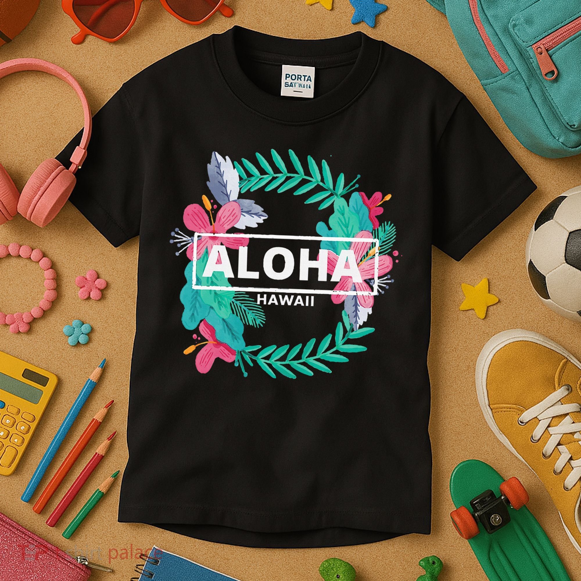 Aloha Hawaii Hibiscus Flowers Kids T-Shirt