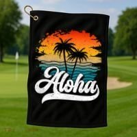 Aloha Hawaii Hawaii Lover Retro Aloha Golf Towel thumb 1