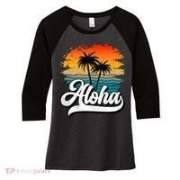 Aloha Hawaii Hawaii Lover Retro Aloha Women's Tri-Blend 3/4-Sleeve Raglan Shirt thumb 0