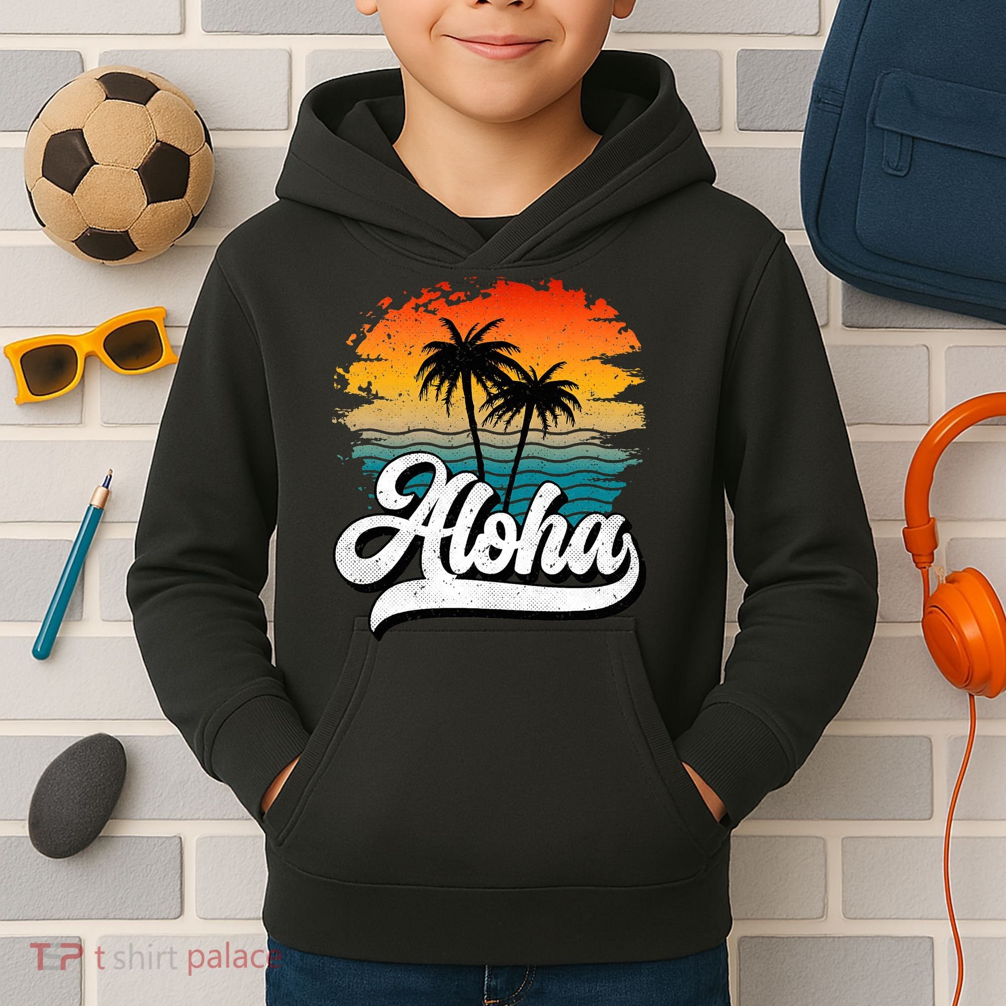 Aloha Hawaii Hawaii Lover Retro Aloha Kids Hoodie