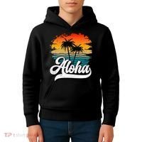 Aloha Hawaii Hawaii Lover Retro Aloha Kids Hoodie thumb 4