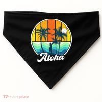 Aloha Hawaii Hawaiian Shirts For Boys Girls Palm Tree Surf USA-Made Doggie Bandana thumb 0