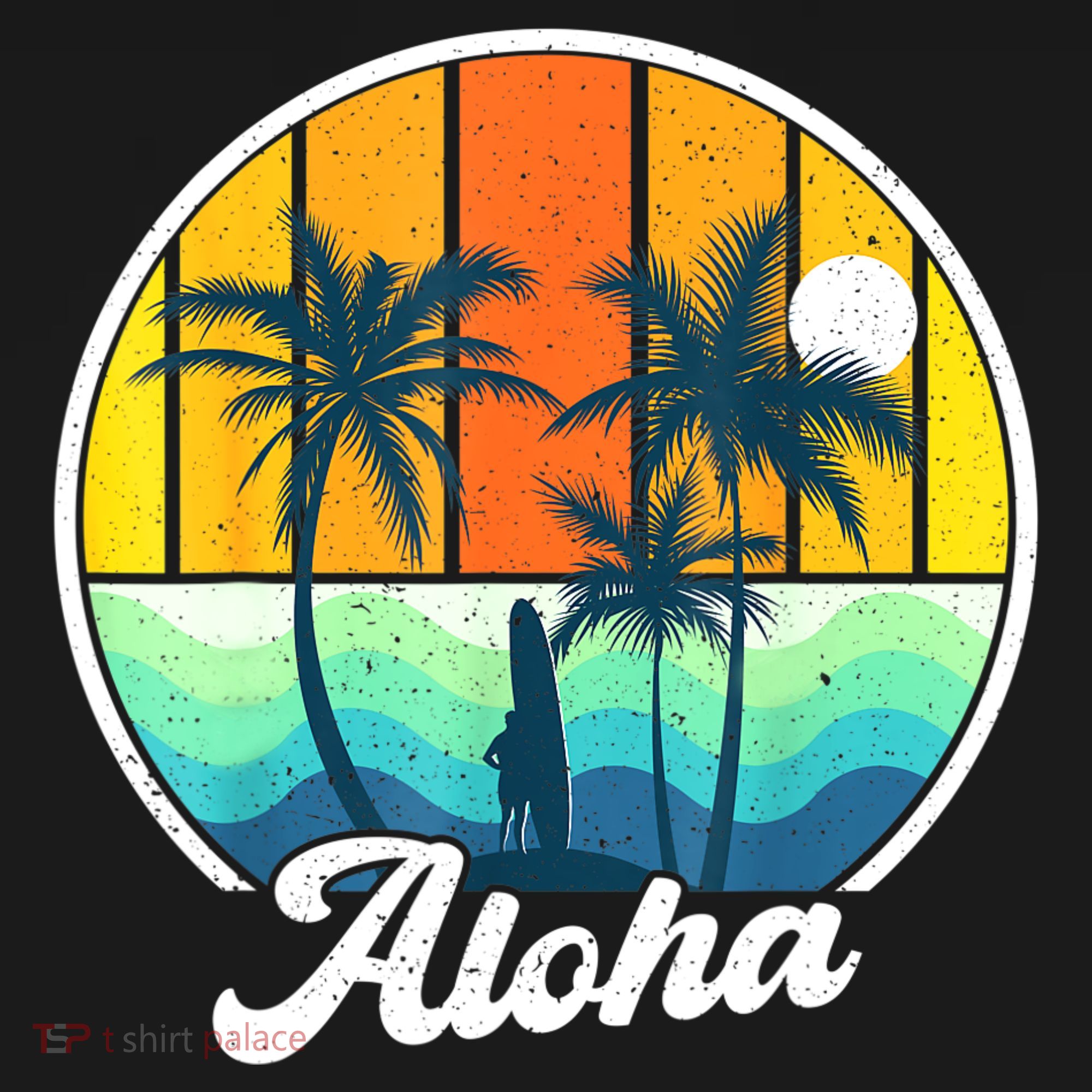 Aloha Hawaii Hawaiian Shirts For Boys Girls Palm Tree Surf USA-Made Doggie Bandana