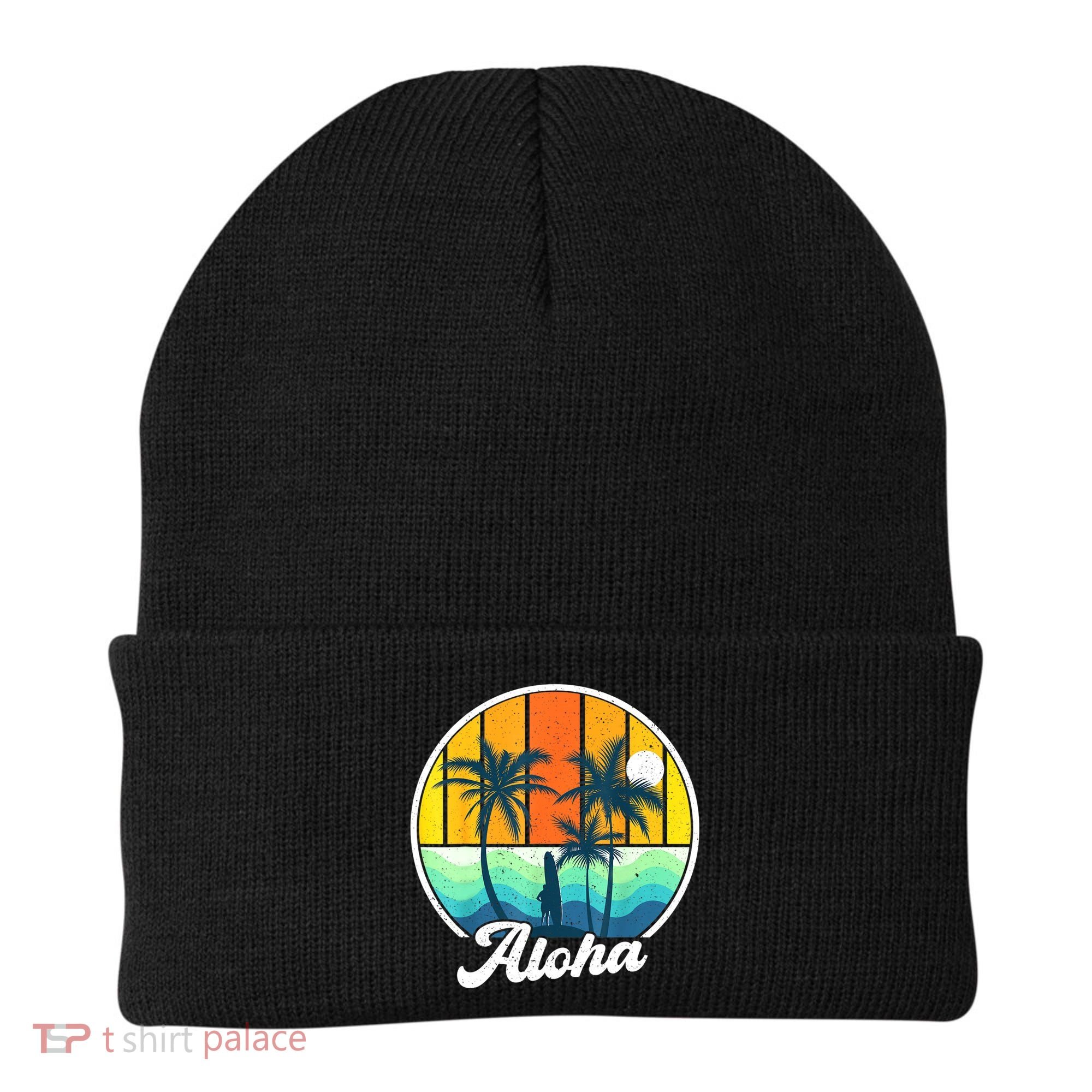 Aloha Hawaii Hawaiian Shirts For Boys Girls Palm Tree Surf Beanie