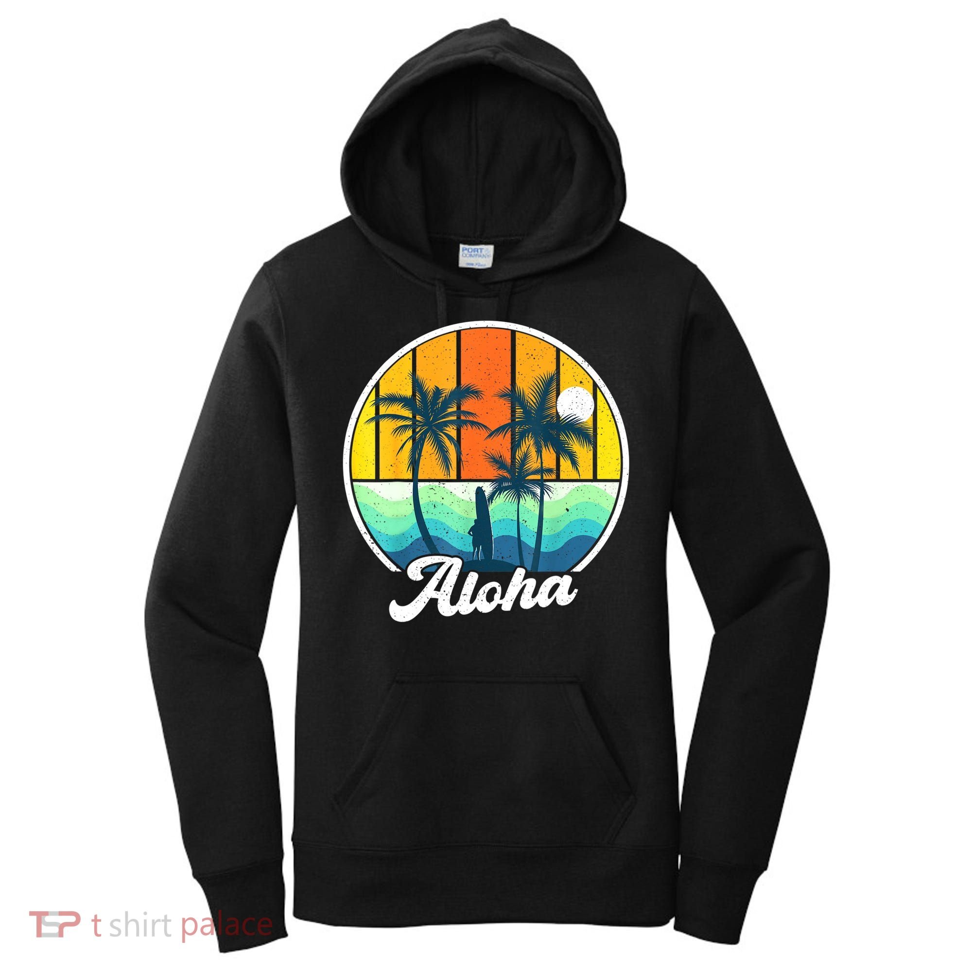 Aloha Hawaii Hawaiian Shirts For Boys Girls Palm Tree Surf Women's Hoodie