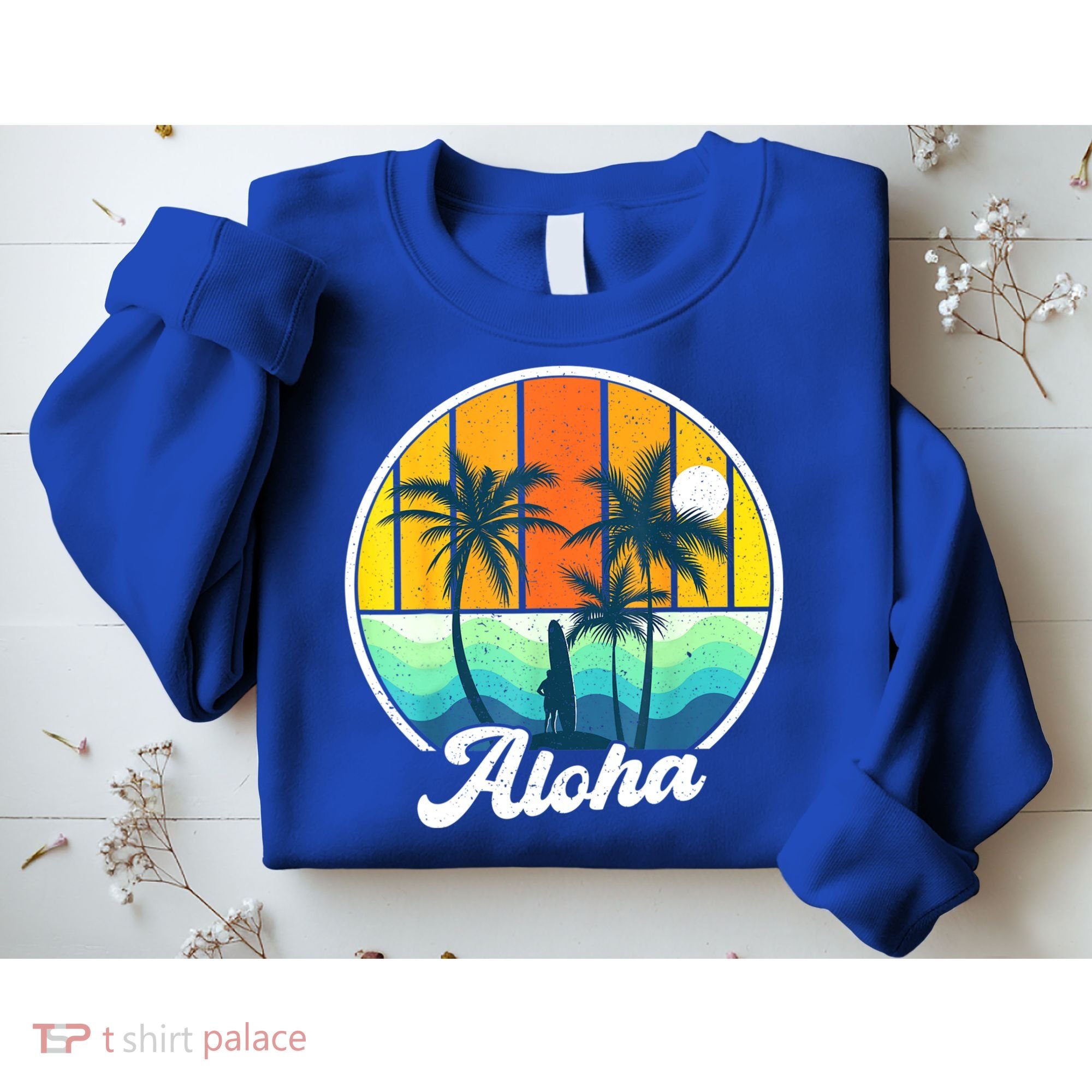 Aloha Hawaii Hawaiian Shirts For Boys Girls Palm Tree Surf Sweatshirt