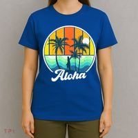 Aloha Hawaii Hawaiian Shirts For Boys Girls Palm Tree Surf T-Shirt thumb 4