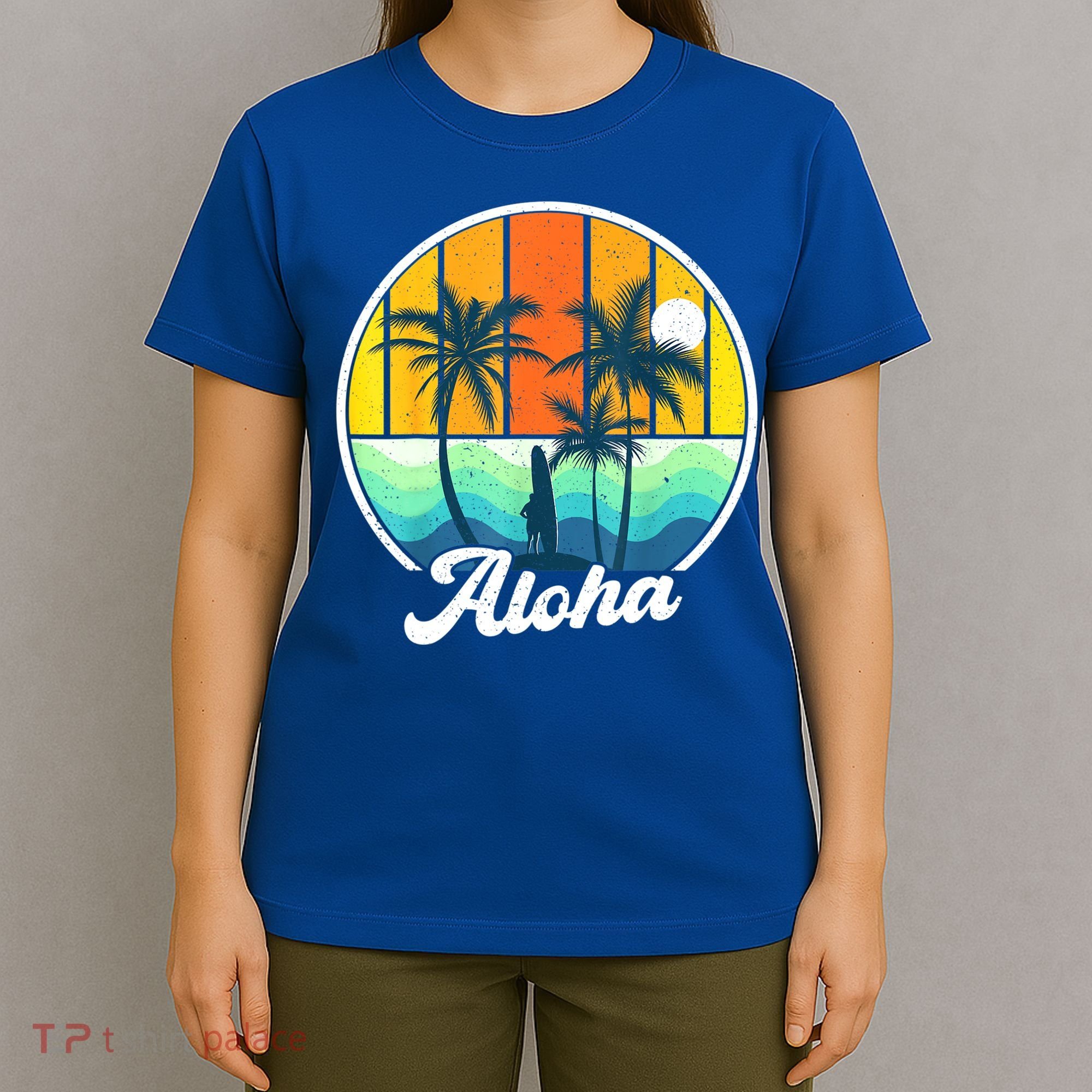 Aloha Hawaii Hawaiian Shirts For Boys Girls Palm Tree Surf T-Shirt