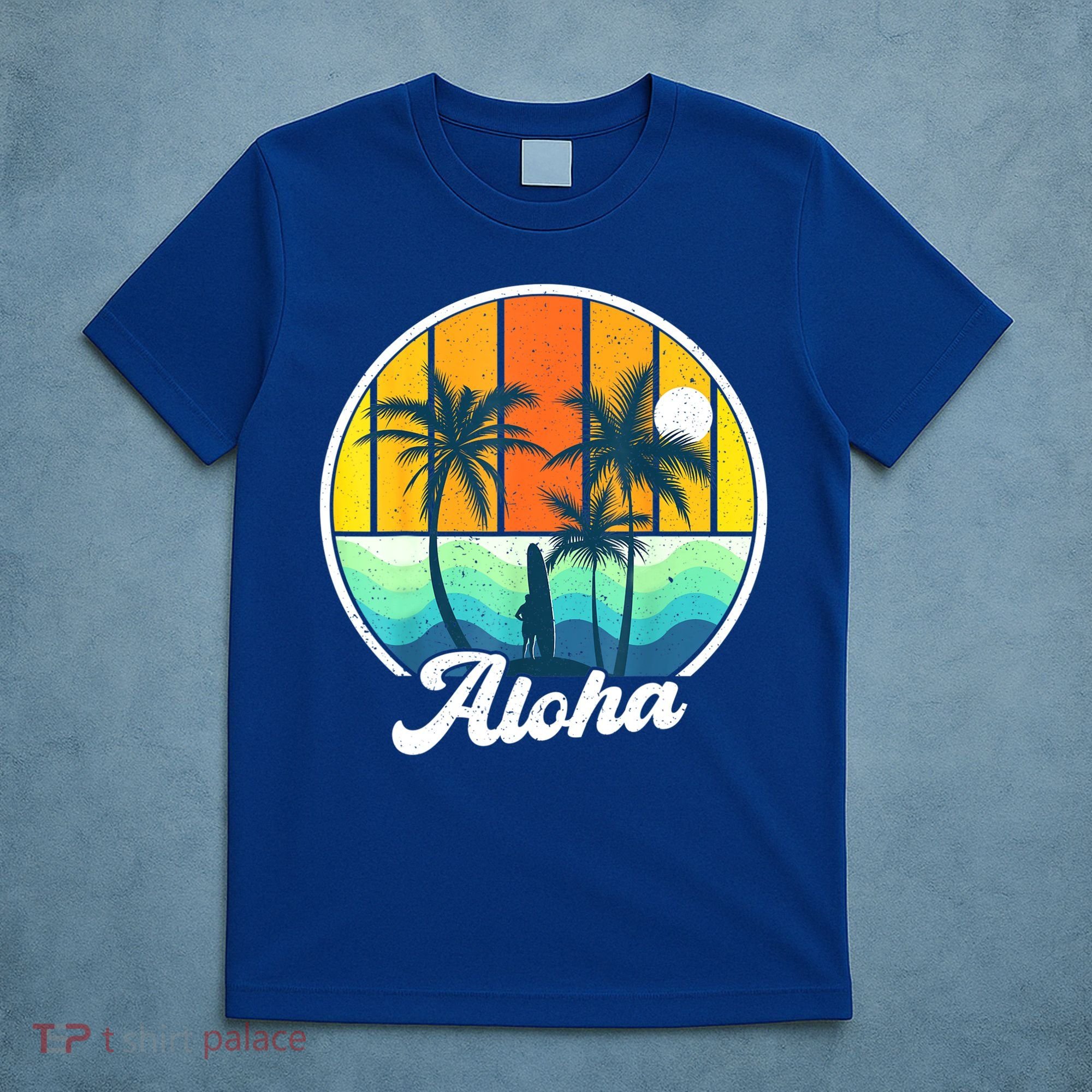 Aloha Hawaii Hawaiian Shirts For Boys Girls Palm Tree Surf T-Shirt