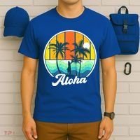 Aloha Hawaii Hawaiian Shirts For Boys Girls Palm Tree Surf T-Shirt thumb 6