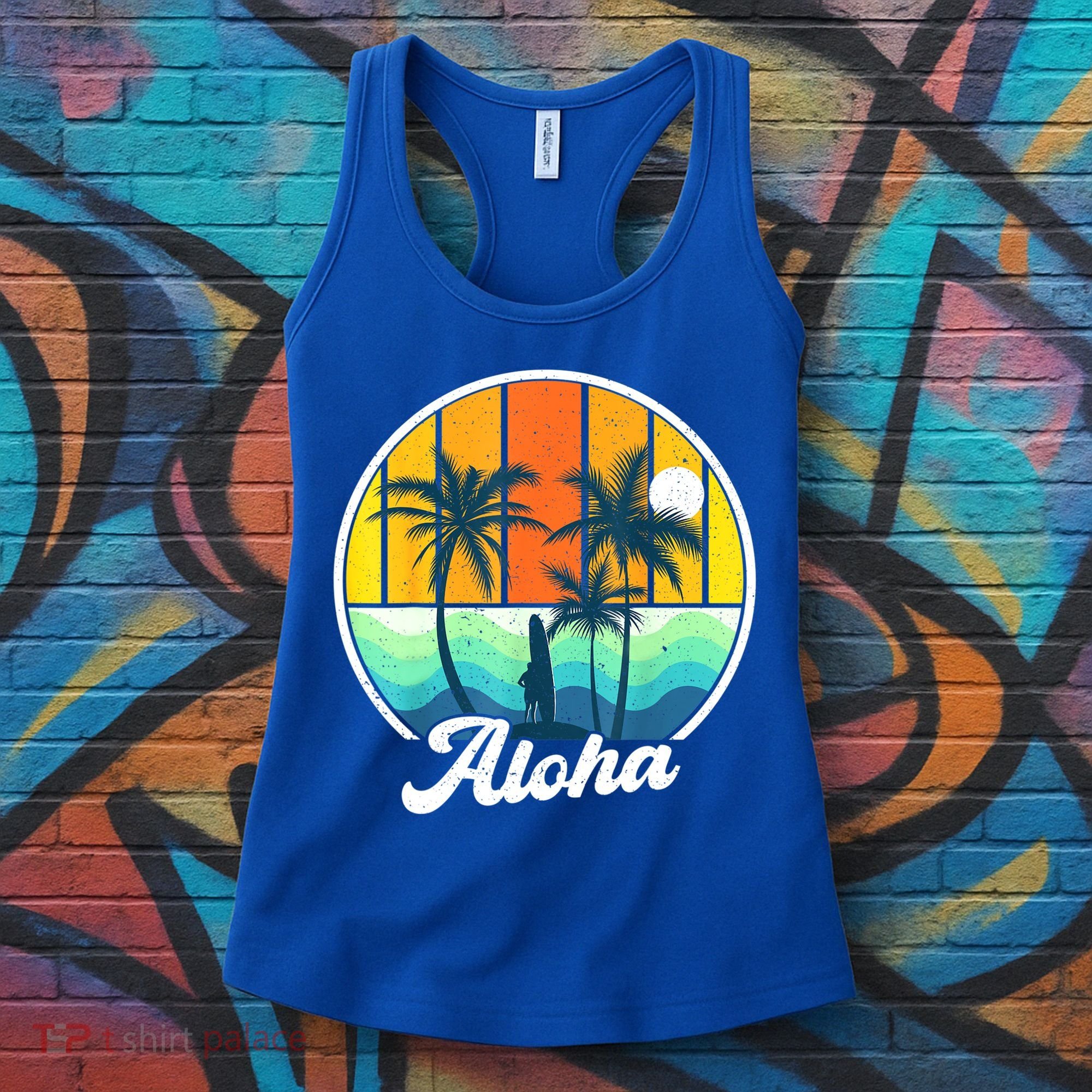 Aloha Hawaii Hawaiian Shirts For Boys Girls Palm Tree Surf Women's Tank Top