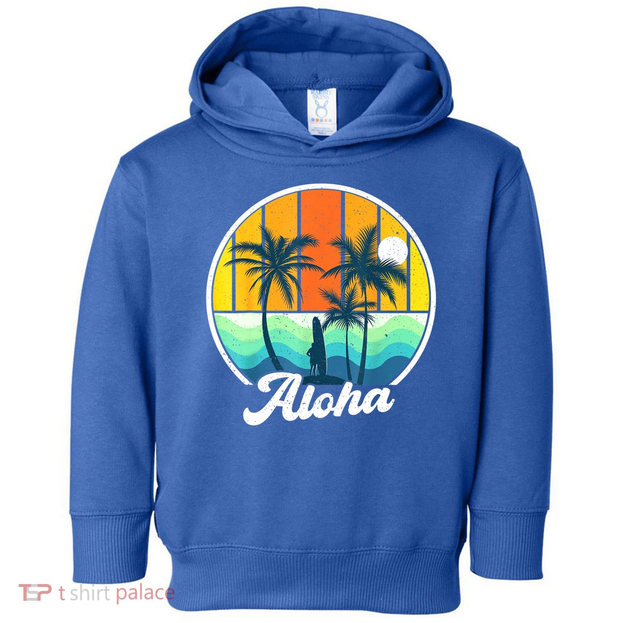 Aloha Hawaii Hawaiian Shirts For Boys Girls Palm Tree Surf Toddler Hoodie