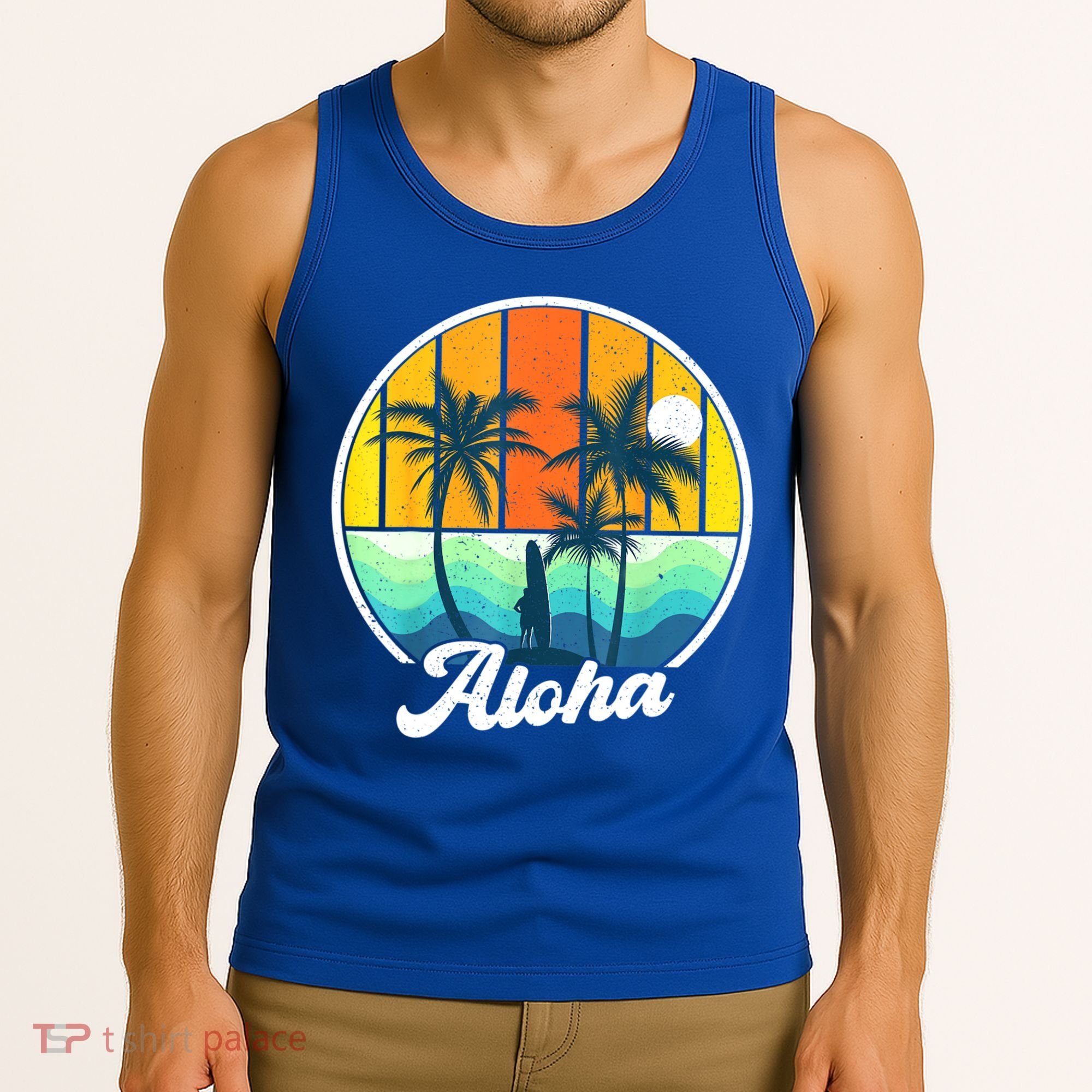 Aloha Hawaii Hawaiian Shirts For Boys Girls Palm Tree Surf Tank Top