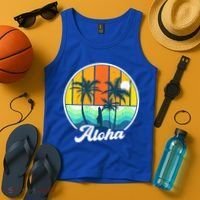 Aloha Hawaii Hawaiian Shirts For Boys Girls Palm Tree Surf Tank Top thumb 4