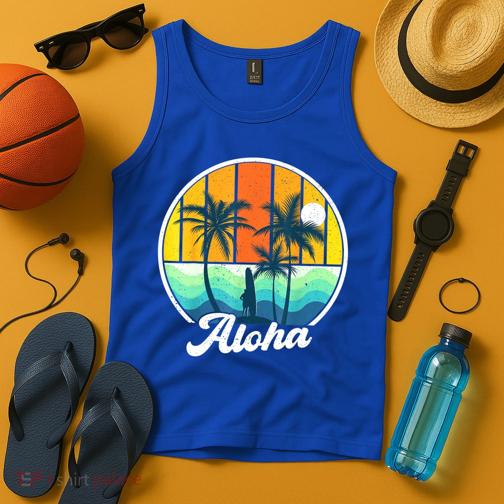 Aloha Hawaii Hawaiian Shirts For Boys Girls Palm Tree Surf Tank Top
