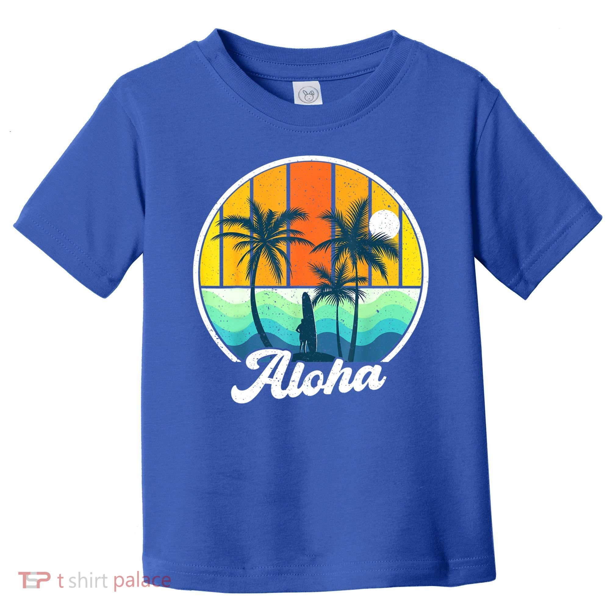 Aloha Hawaii Hawaiian Shirts For Boys Girls Palm Tree Surf Toddler T-Shirt