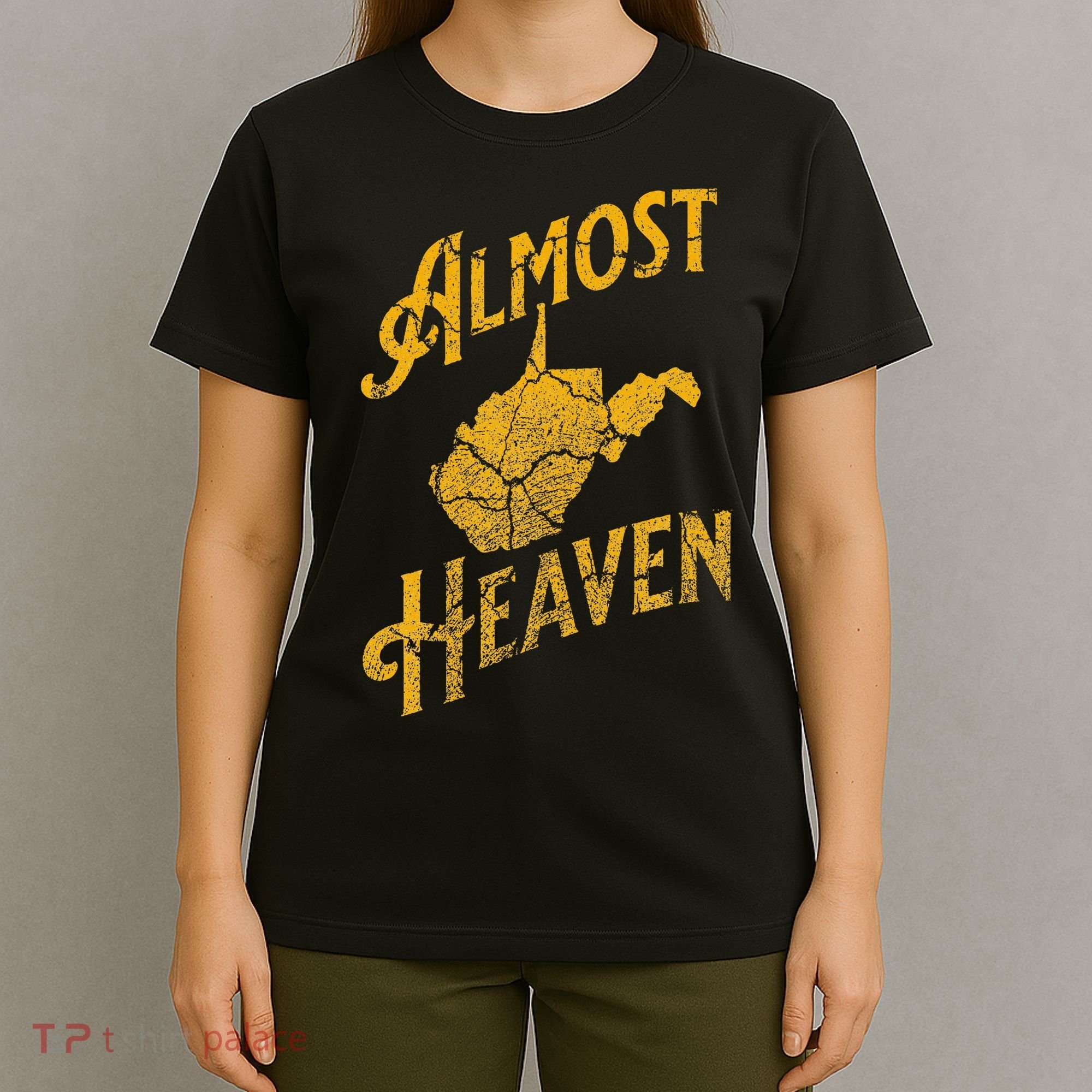 Almost Heaven Home West Virginia Map 304 Wv Vintage T-Shirt